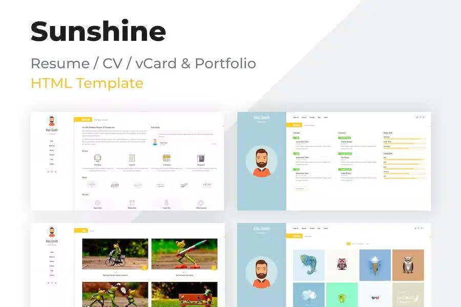 Sunshine Bootstrap Portfolio HTML Template