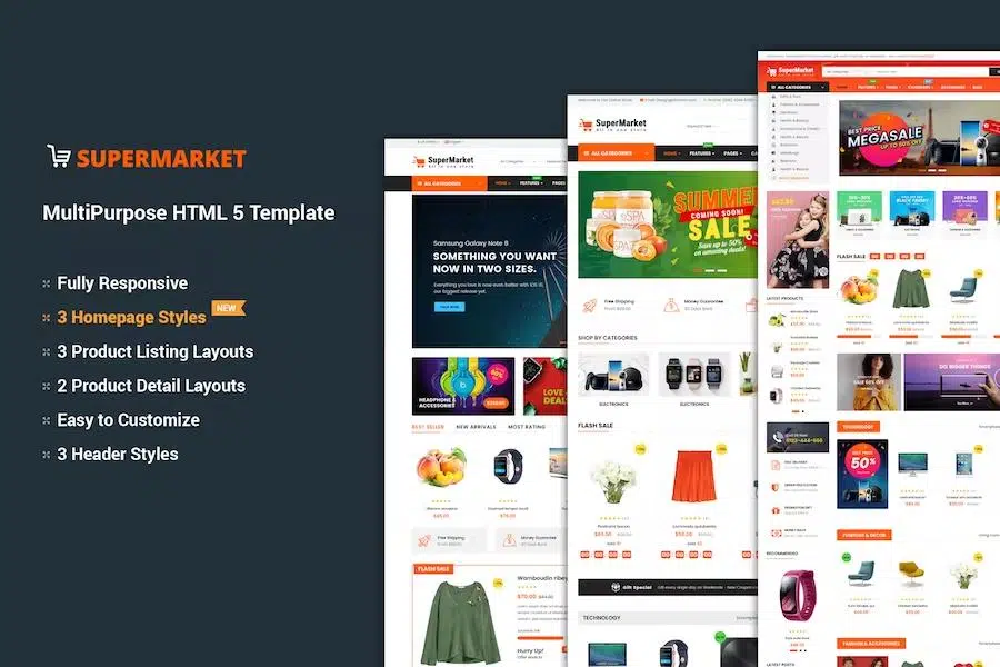 Supermarket – Responsive MultiPurpose HTML 5 Template (Mobile Layouts Included)