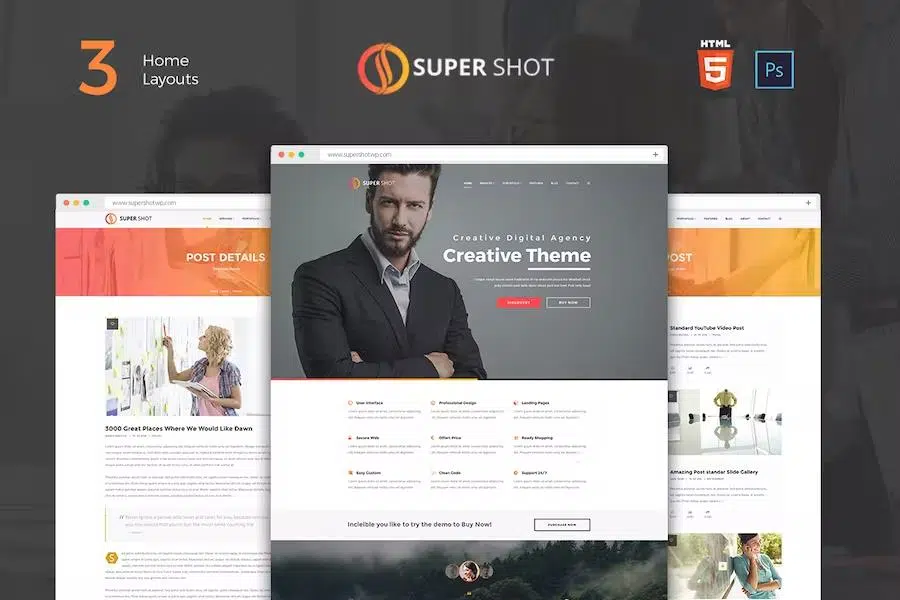 SuperShot – Creative Agency Landing Page