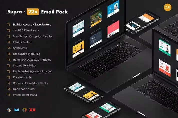 Supra – Pack of 20 Templates + Online Template Builder