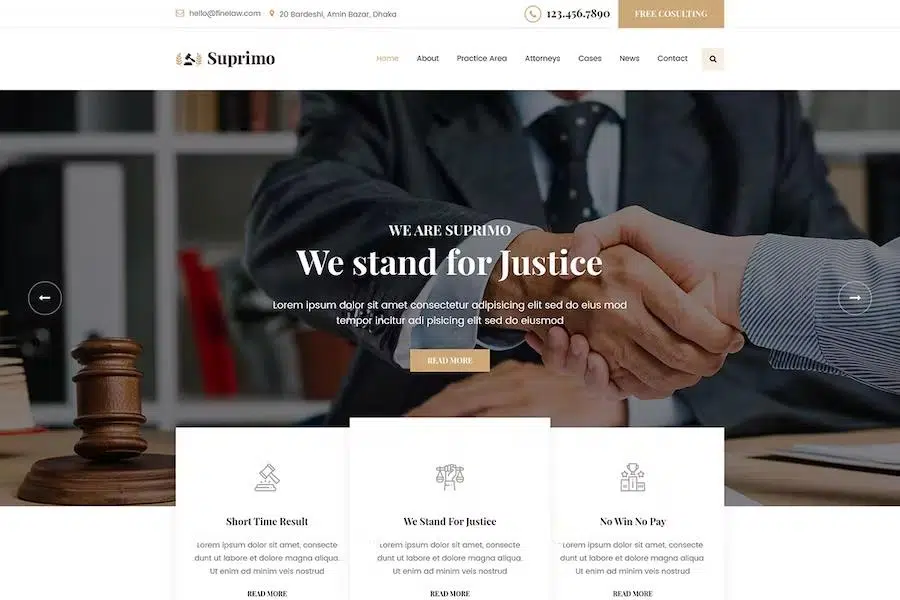 Suprimo – Lawyer Attorney Website HTML Template