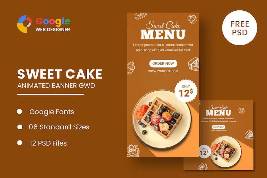 Sweet Cake Animated Banner Google Web Designer