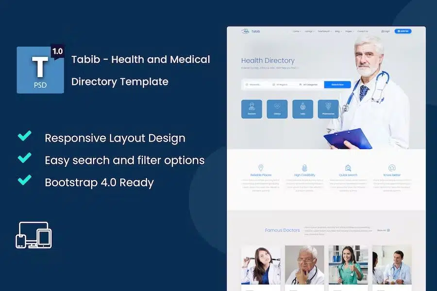 Tabib – Health and Medical Directory Template