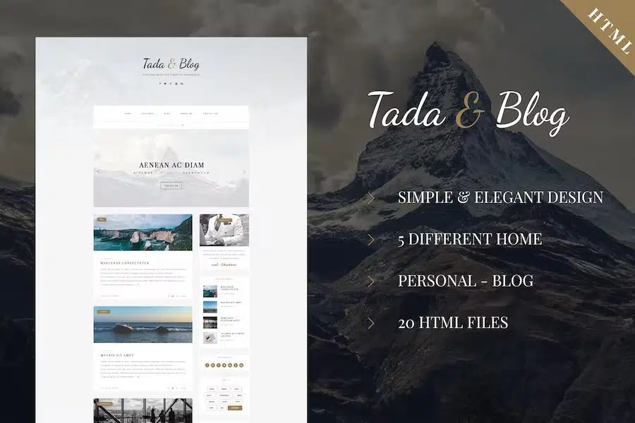 Tada & Blog – Personal HTML Theme