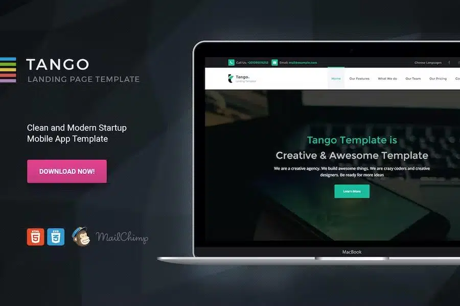 Tango – Responsive Multi-Purpose Landing Page