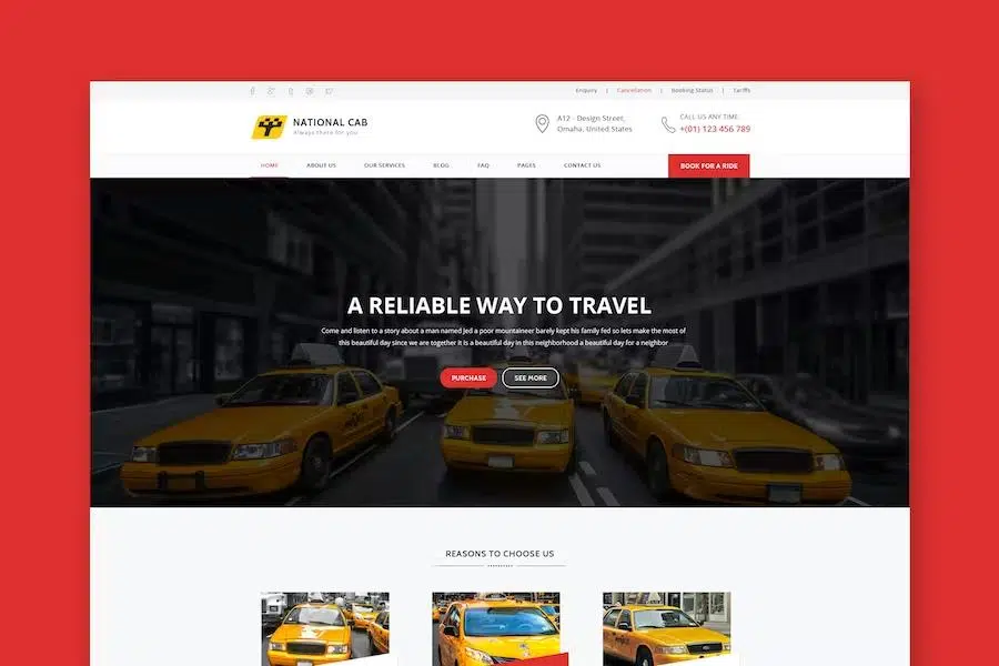 Taxi Cab – Responsive HTML Template