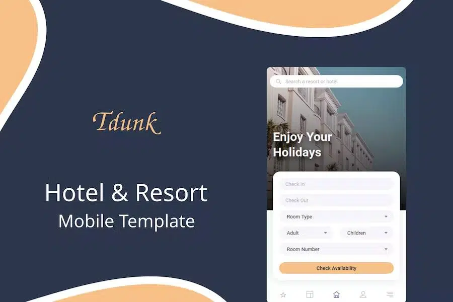 Tdunk – Hotel & Resort Mobile Template