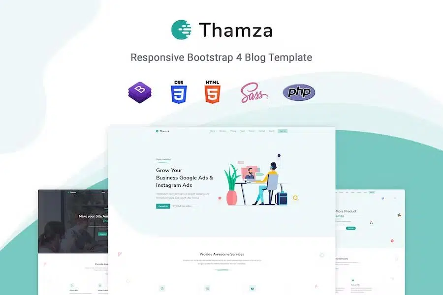 Thamza – React Js Landing Page Template