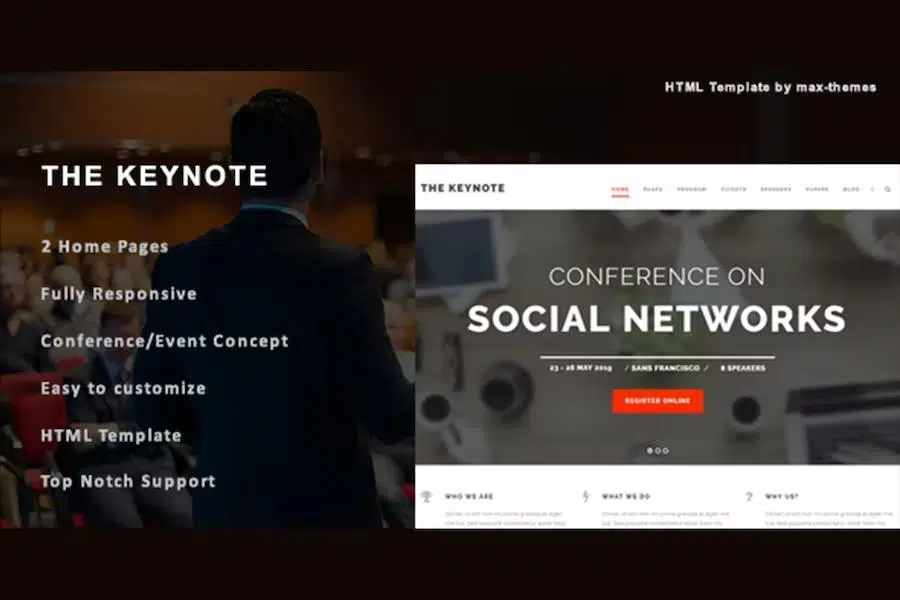 The Keynote – Conference Event HTML Template