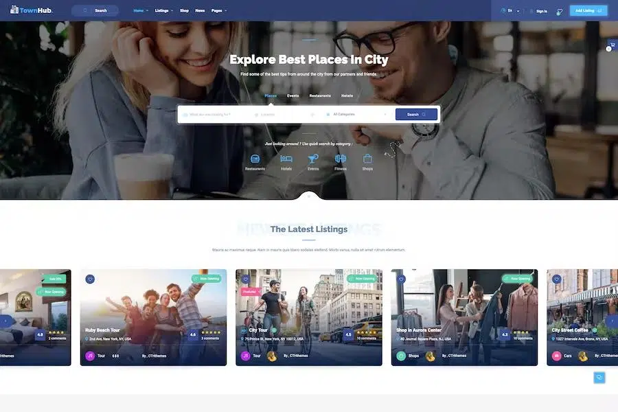 TownHub – Directory & Listing WordPress Theme