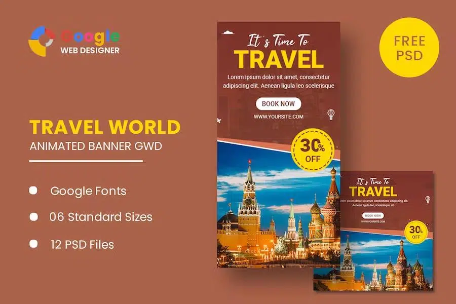 Travel Animated Banner Google Web Designer