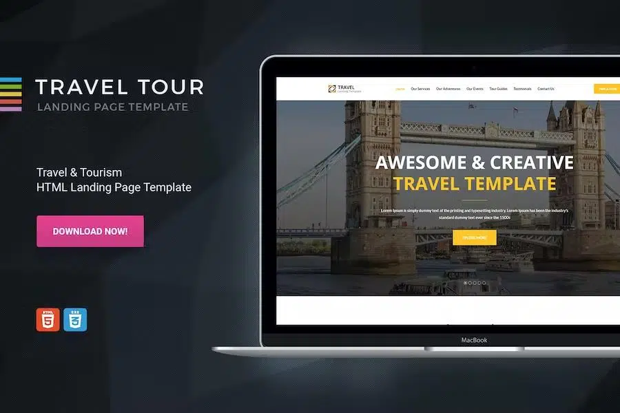 Travelly – Tourism & Agency HTML Landing Page