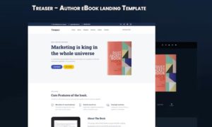 Treaser – Author eBook landing Template + RTL