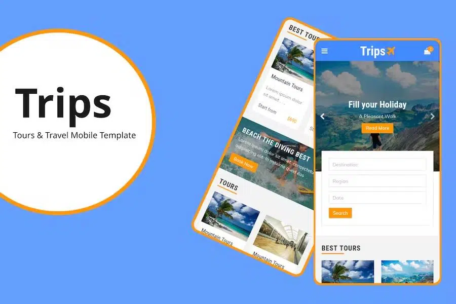 Trips – Tours and Travel Mobile Template