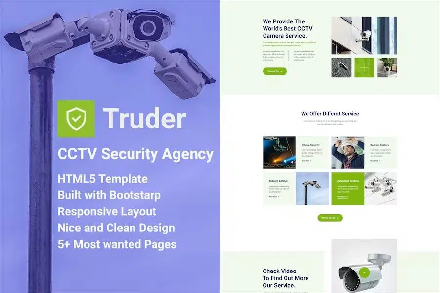 Truder – CCTV Security Service Agency HTML Template