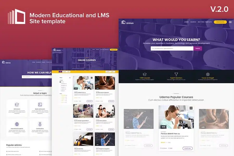 Udema – Educational Site Template