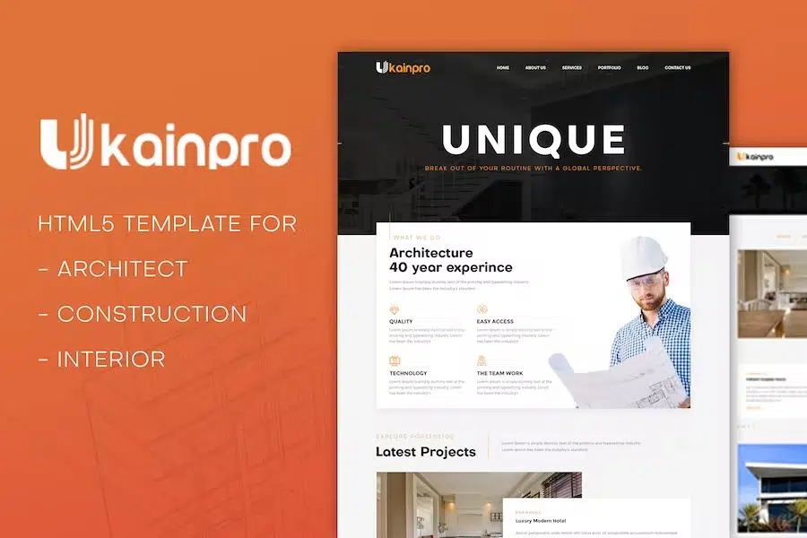 Ukainpro – Interior Design & Architecture Portfolio Template Responsive HTML5 Design