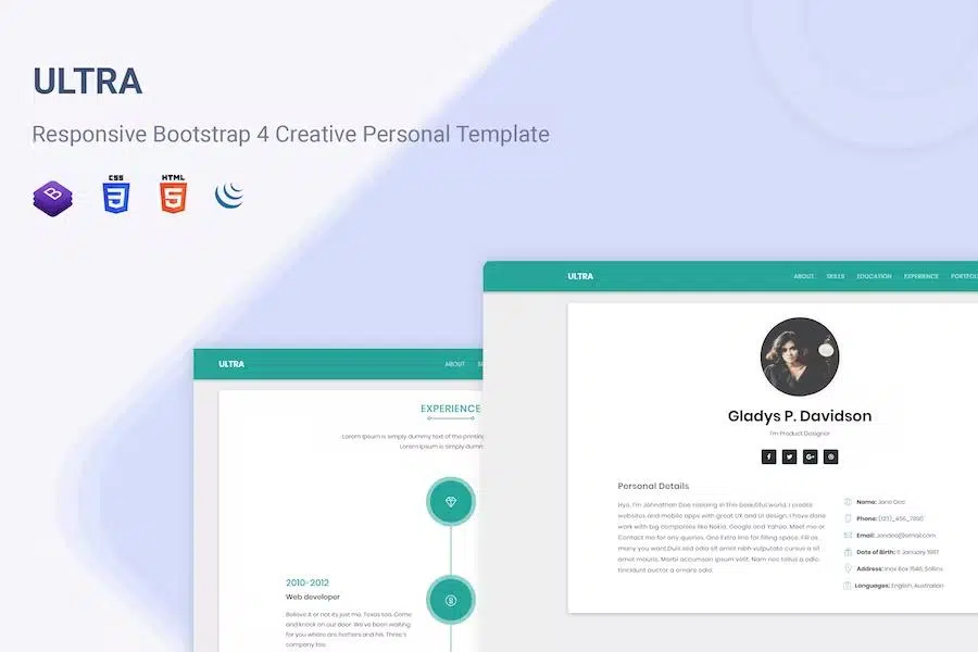 Ultra – Responsive Resume & CV Template