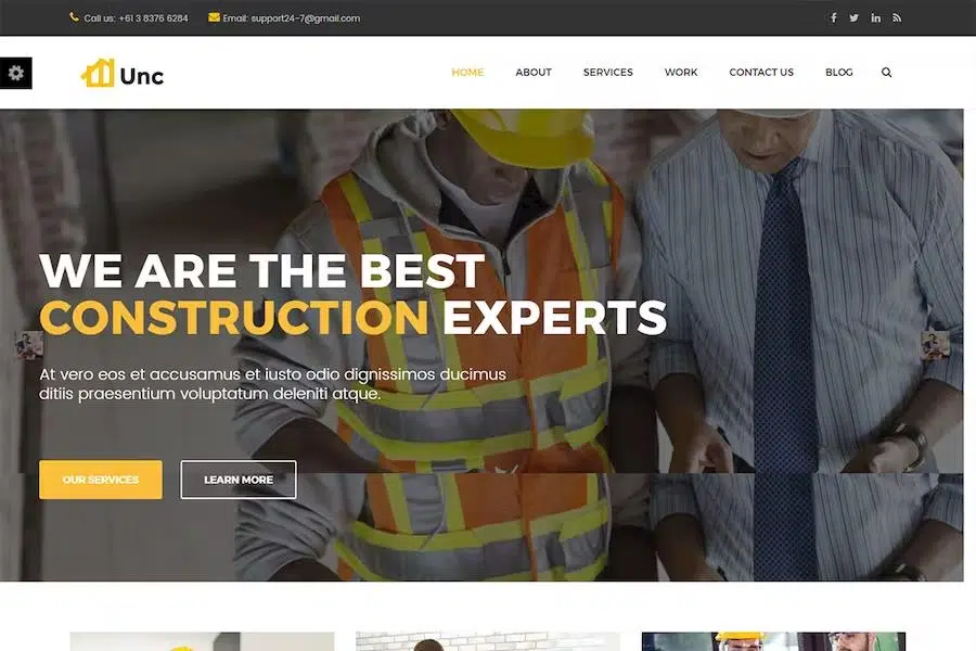 Unc Construction Business HTML Template