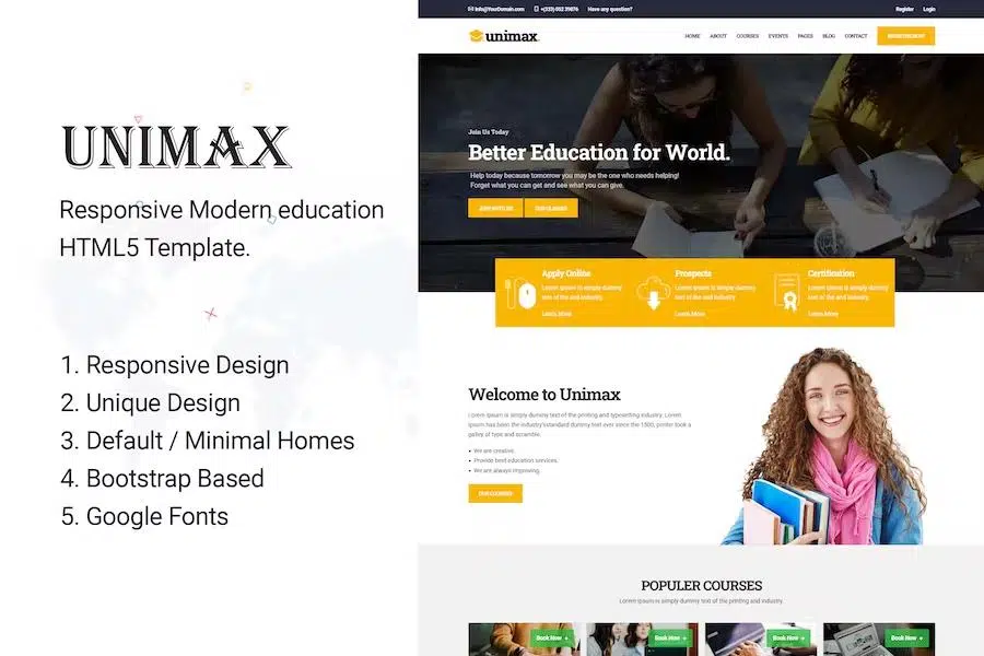 Unimax – Education HTML Template