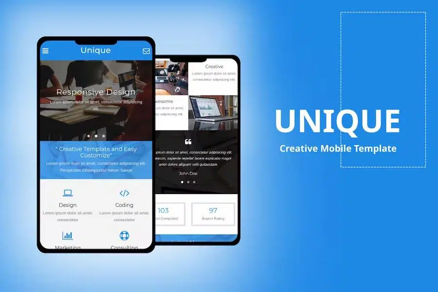 Unique – Creative Mobile Template