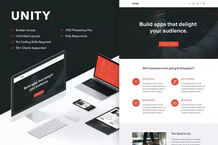 Unity – Responsive Email + Themebuilder Access