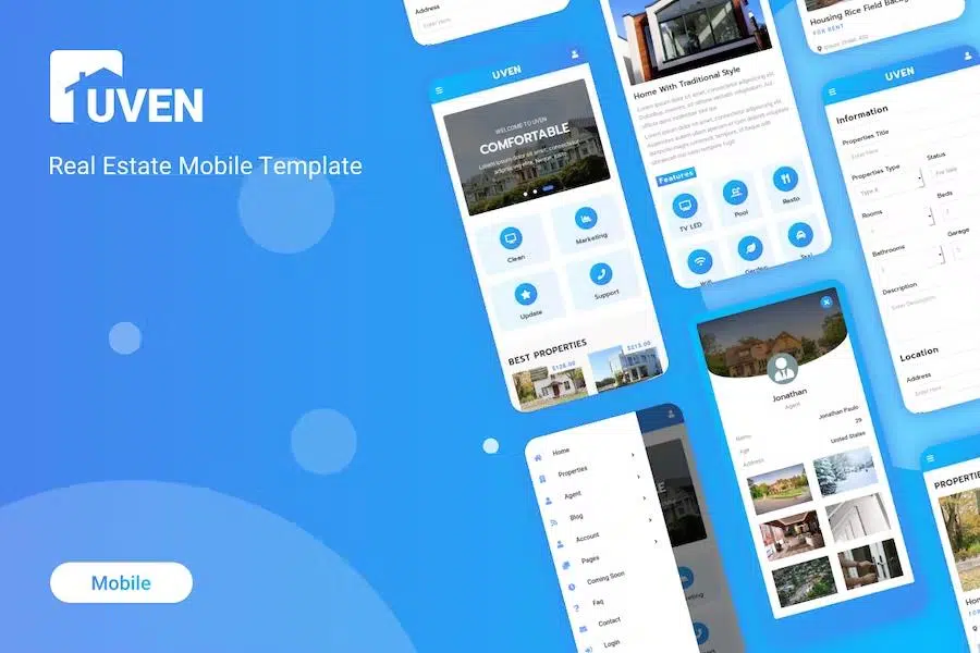 Uven – Real Estate Mobile Template