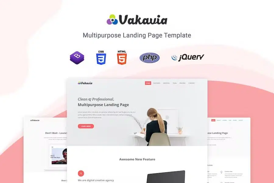 Vakavia – React Landing Page Template