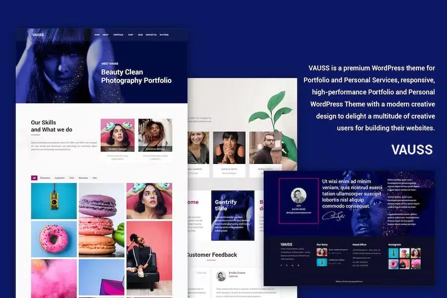 VAUSS – Portfolio and Personal Services WordPress Theme