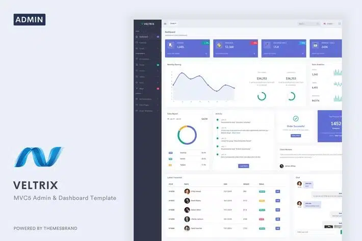 Veltrix – MVC5 Admin & Dashboard Template