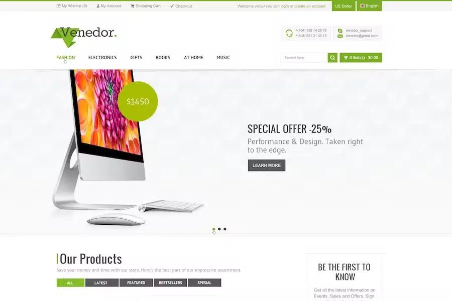 Venedor – Premium Bootstrap Ecommerce HTML5 Template