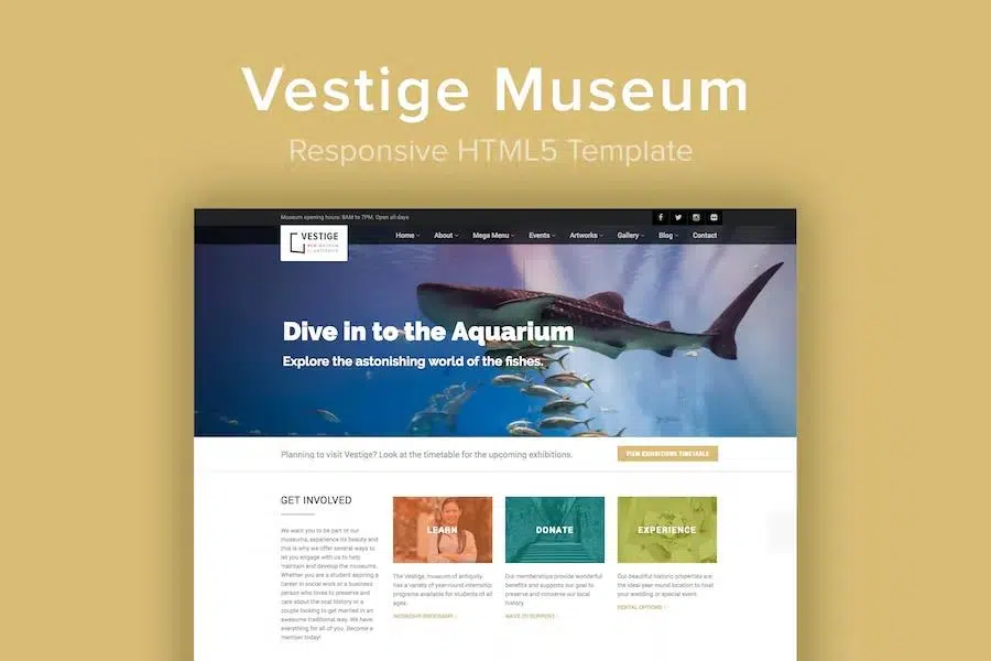 Vestige Museum – Responsive HTML5 Template