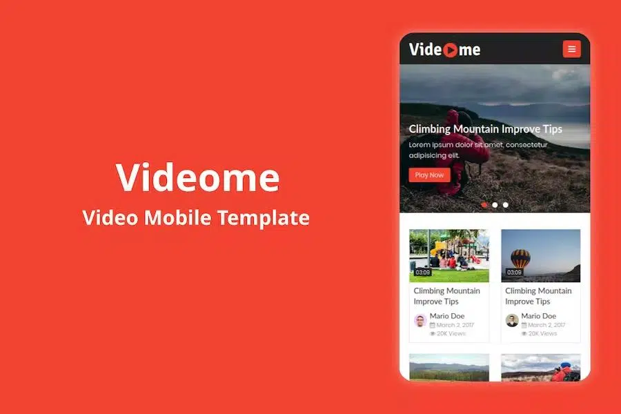 Videome – Video Mobile Template