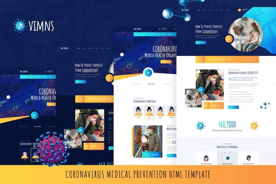 Vimns – Coronavirus Medical Prevention HTML Template