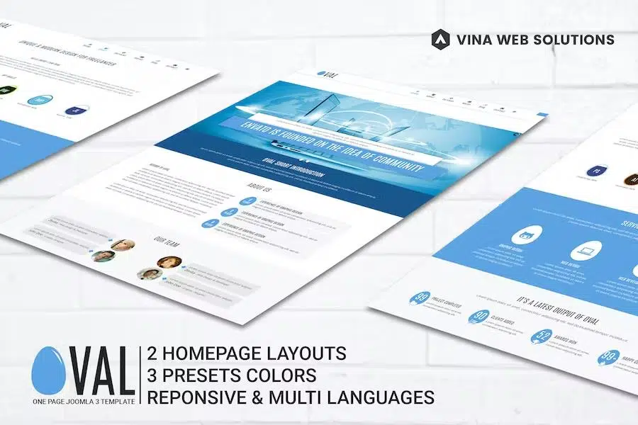 Vina Oval : Responsive Joomla 3 One Page Template