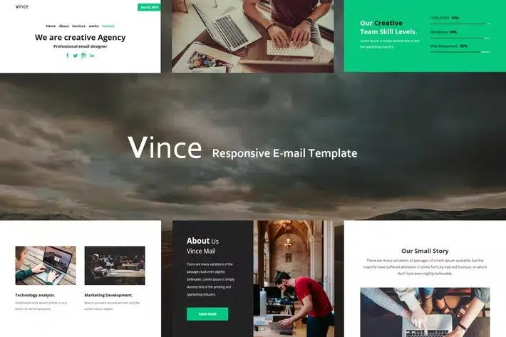 Vince Mail – Responsive E-mail Template + Online Access