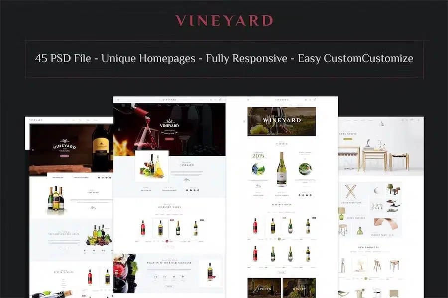 VINEYARD – E-Commerce and Blog PSD Theme