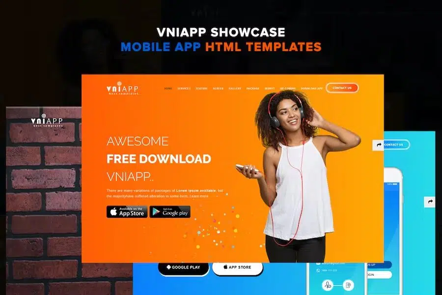 VniApp – Showcase Mobile App HTML Template