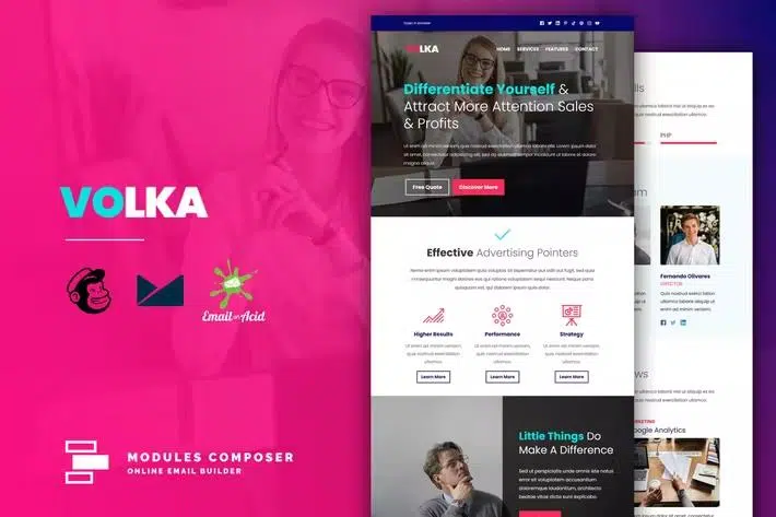 Volka – Responsive Email for Agencies, Startups & Creative Teams with Online Builder