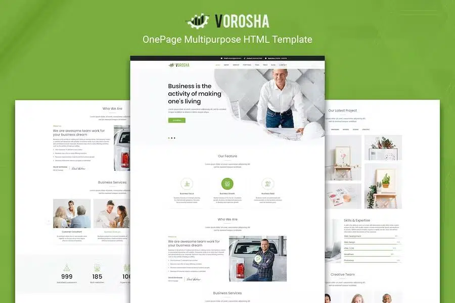 Vorosha – OnePage Multipurpose HTML Template