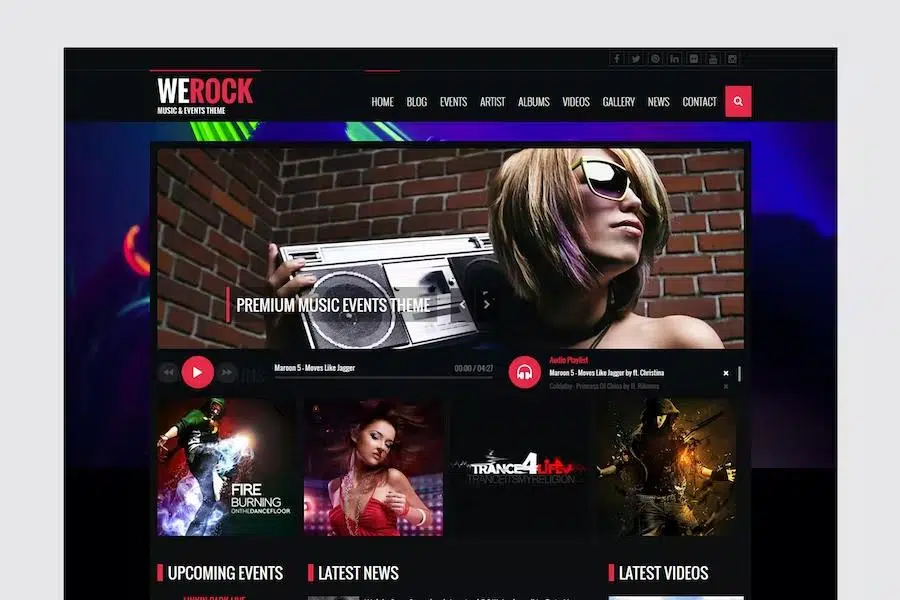 WeRock – Ajax Music Radio Streaming & Event HTML Template