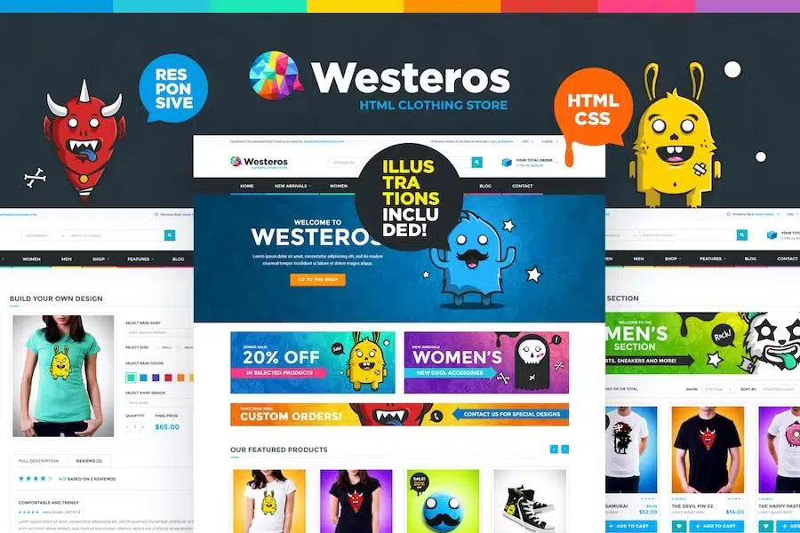 Westeros Custom Clothing Responsive HTML Template