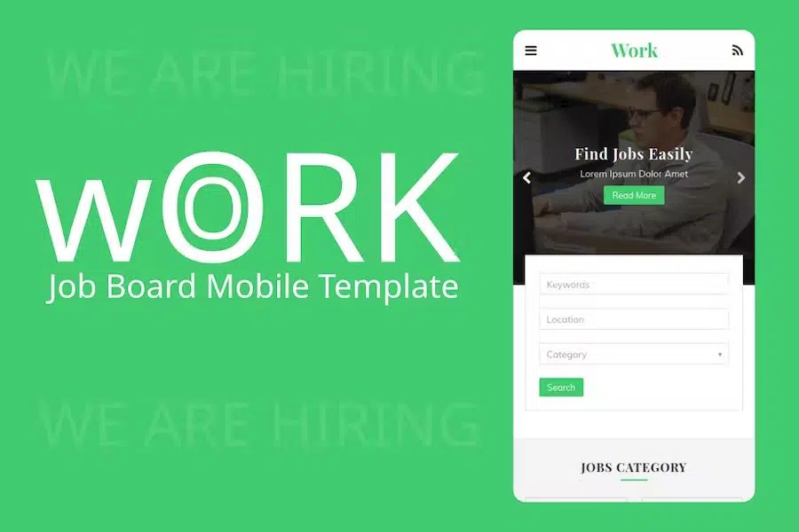 Work – Job Board Mobile Template