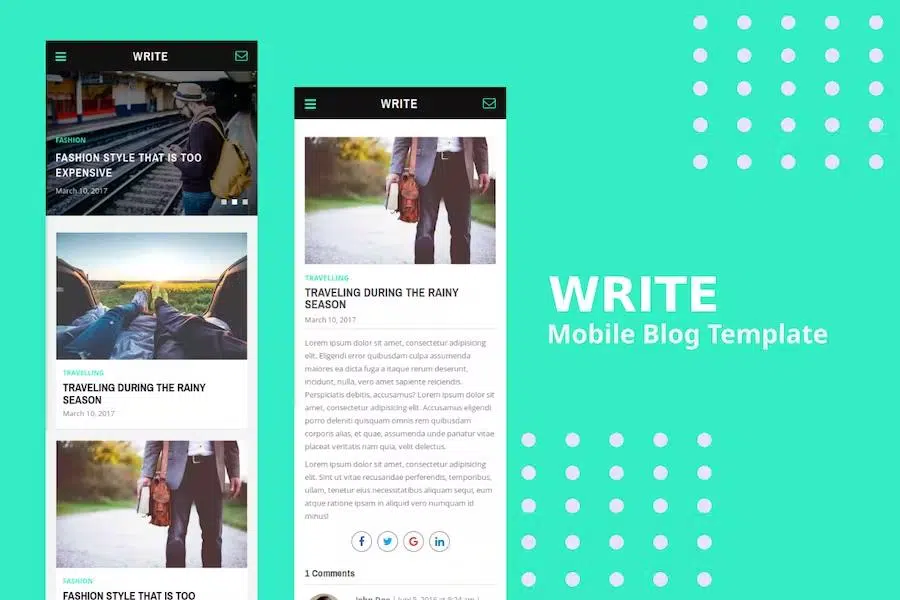 Write – Mobile Blog Template