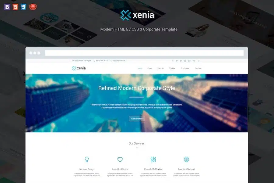 Xenia – Refined HTML 5 CSS 3 Corporate Template