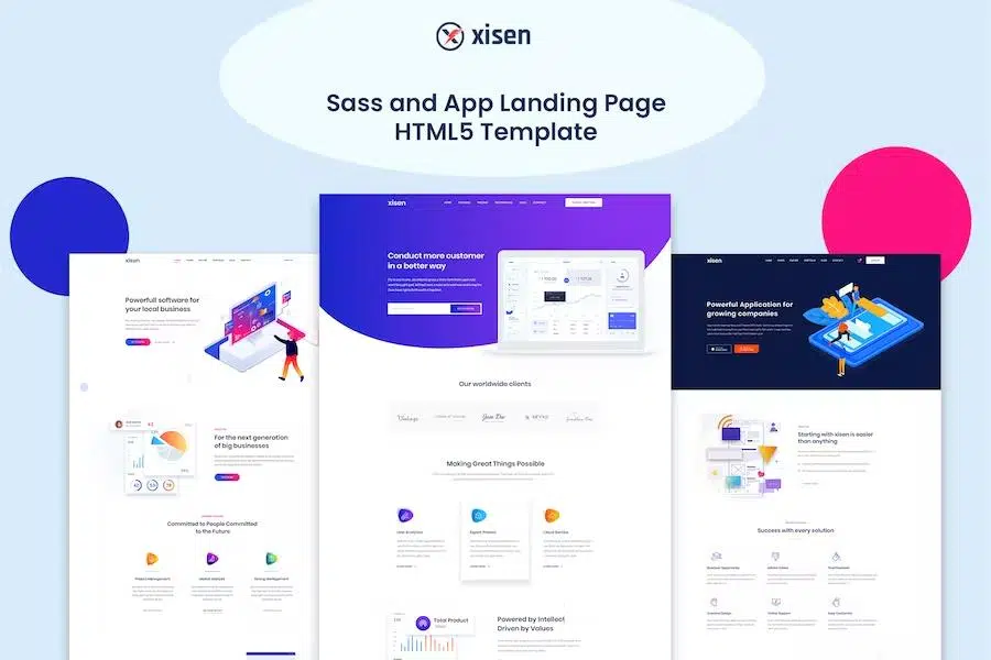 Xisen – Creative HTML5 Template for Saas, Startup & Agency