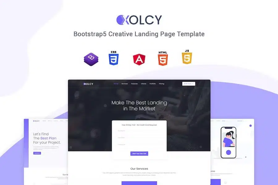 Xolcy – Angular Js Landing Page Template