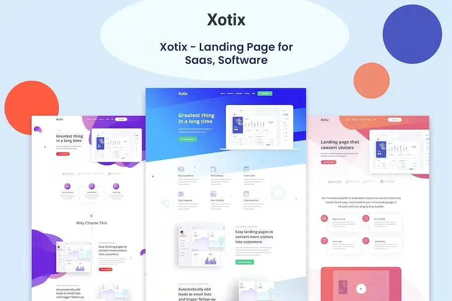 Xotix – Software & Saas Landing Page Template