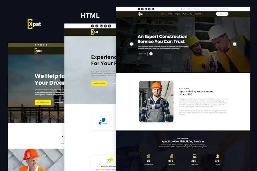 Xpat – Construction & Renovation Services HTML Template