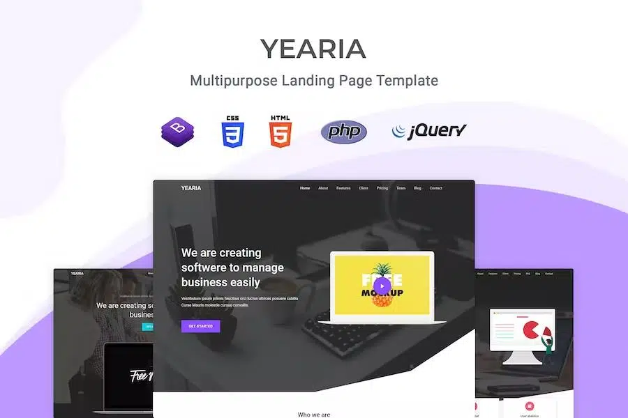 Yearia – Multipurpose Landing Page Template